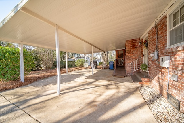 view of patio with a carport