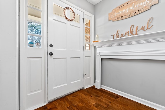 foyer featuring dark hardwood / wood-style flooring