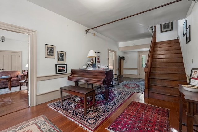171 Jefferson Ave, Talbotton, GA 31827 - sitting room with stairs and wood finished floors