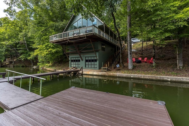 340 Commadore Dr, Hamilton, GA 31811 - dock with a water view and stairs