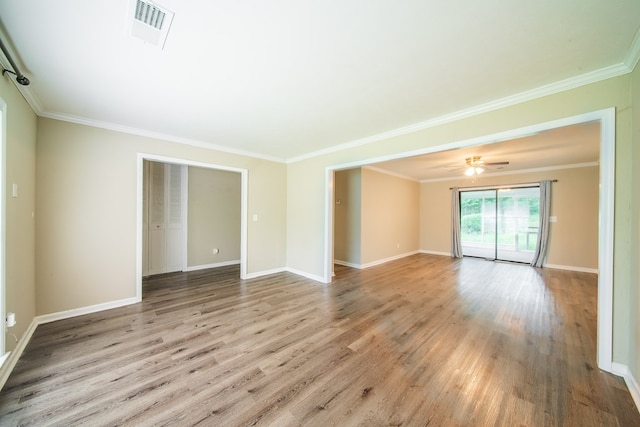 3 Primrose Ct, Columbus, GA 31907 - spare room with wood finished floors, crown molding, and a ceiling fan