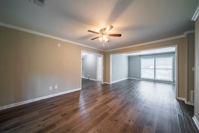 3 Primrose Ct, Columbus, GA 31907 - spare room featuring a ceiling fan, dark wood finished floors, and crown molding