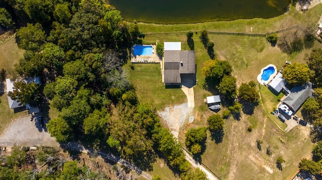 aerial view with a rural view