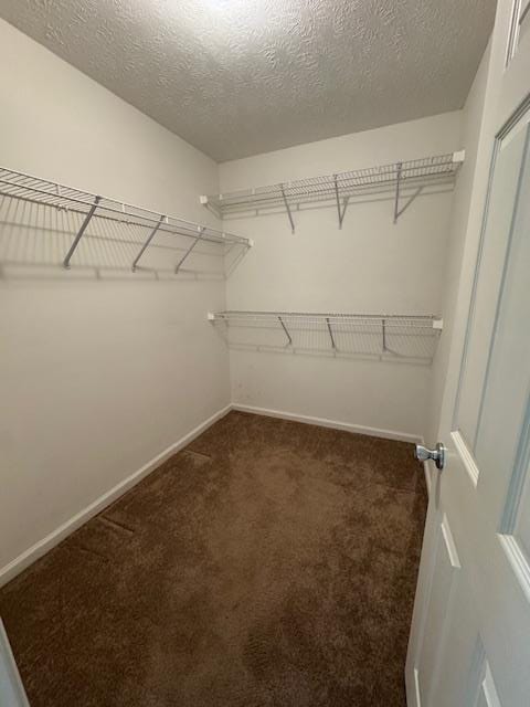 spacious closet with dark carpet