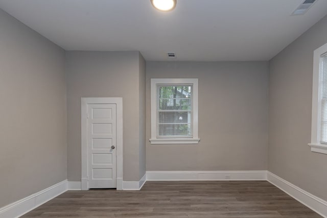 empty room featuring hardwood / wood-style floors