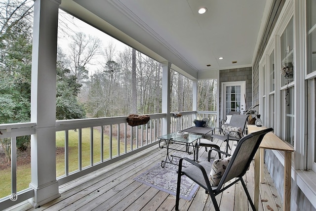 view of sunroom