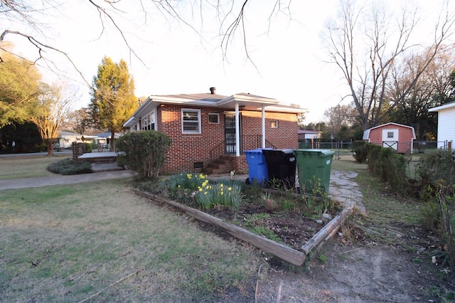 view of property exterior featuring a yard