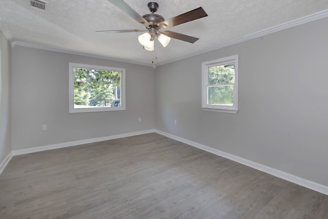 3122 Glenwood Dr, Columbus, GA 31906 - unfurnished room featuring wood finished floors, crown molding, a textured ceiling, and a ceiling fan