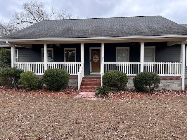 view of front of property featuring covered porch