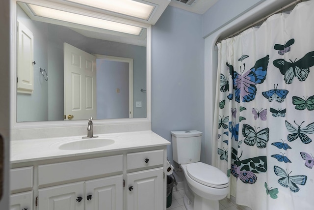 767 River Oaks Ct, Columbus, GA 31904 - bathroom with vanity, tile patterned floors, and a shower with shower curtain