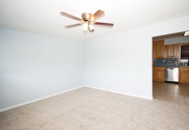 5622 Pollman St, Columbus, GA 31907 - spare room with light carpet and ceiling fan