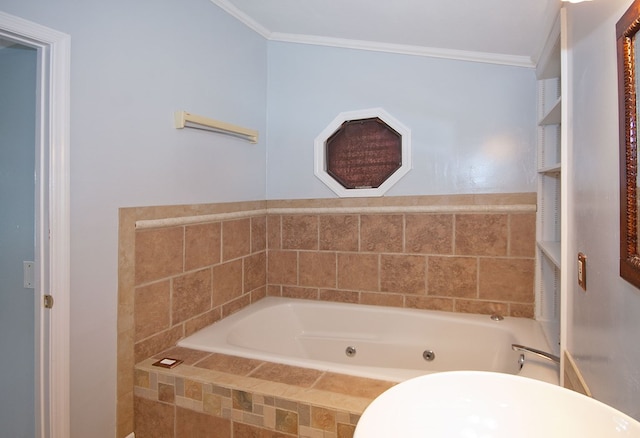 5622 Pollman St, Columbus, GA 31907 - full bathroom featuring a tub with jets and ornamental molding