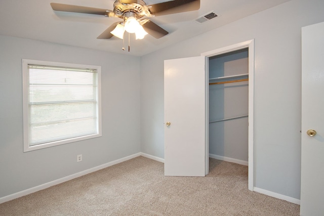 5622 Pollman St, Columbus, GA 31907 - unfurnished bedroom featuring light carpet, a closet, and ceiling fan