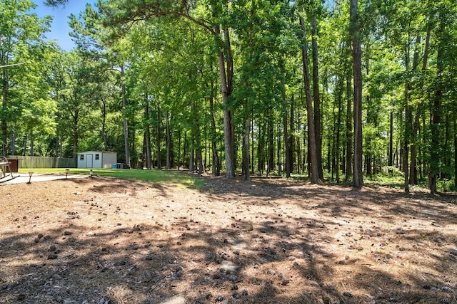 8500 Jackson Rd, Midland, GA 31820 - view of yard with a shed and a forest view