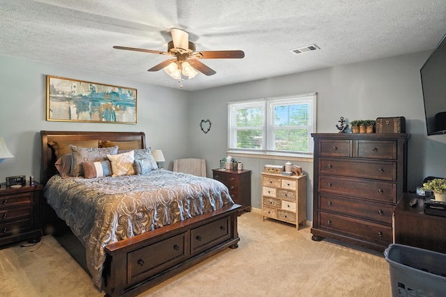 8500 Jackson Rd, Midland, GA 31820 - bedroom featuring light colored carpet, ceiling fan, and a textured ceiling