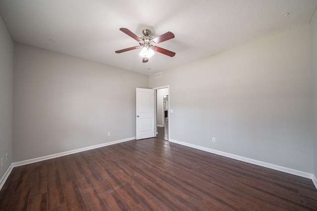 7312 Sorrel Ct, Columbus, GA 31909 - spare room with dark wood-style flooring, baseboards, and ceiling fan