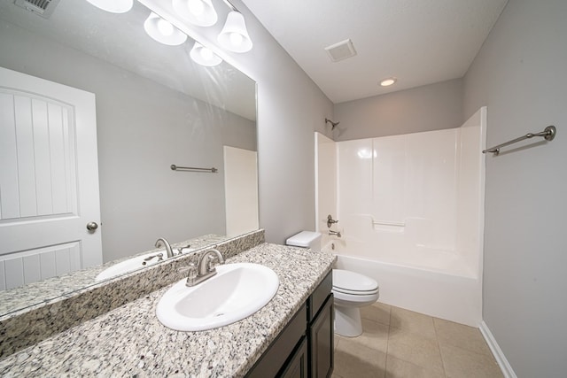 7312 Sorrel Ct, Columbus, GA 31909 - bathroom featuring toilet, bathtub / shower combination, tile patterned flooring, and vanity