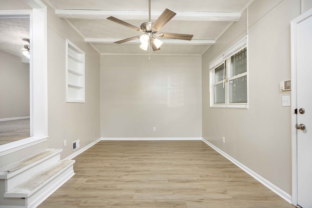 2843 Knox St, Columbus, GA 31907 - unfurnished room with baseboards, visible vents, ceiling fan, and light wood finished floors