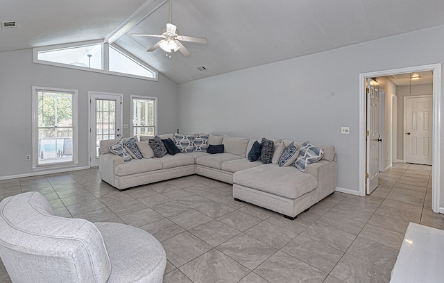 6727 Trapper Way, Midland, GA 31820 - living room featuring ceiling fan and light tile patterned flooring