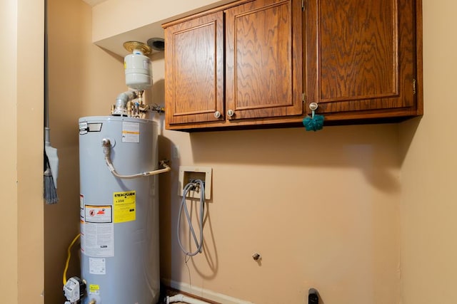 utility room with water heater