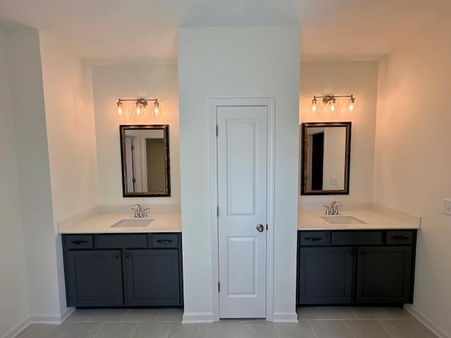 bathroom featuring tile patterned floors and vanity