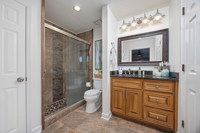 333 Eastside Dr Unit 4, Fortson, GA 31808 - full bath with vanity, toilet, a stall shower, and a textured ceiling