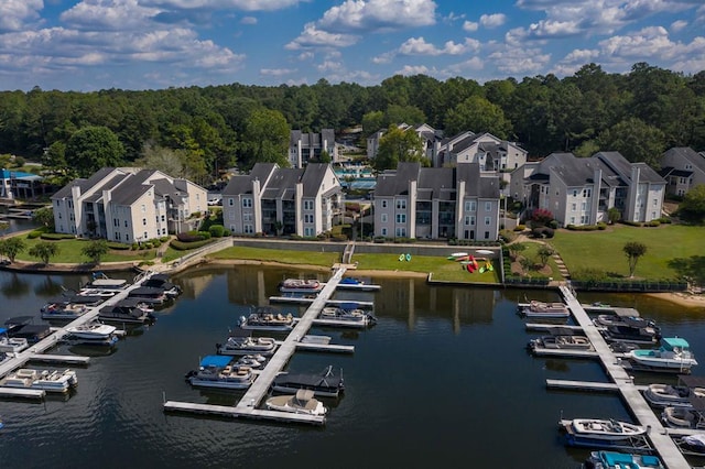 333 Eastside Dr Unit 4, Fortson, GA 31808 - drone / aerial view with a water view and a wooded view