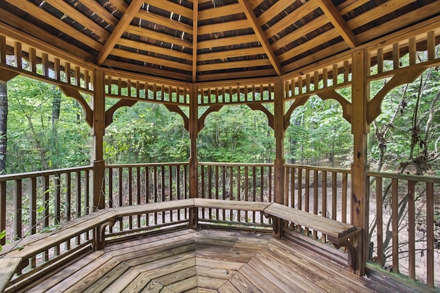 deck featuring a gazebo