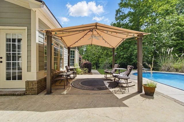 view of patio / terrace with an outdoor pool