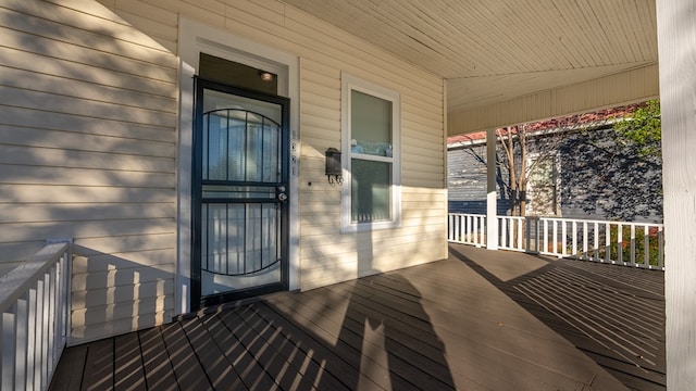 deck with a porch