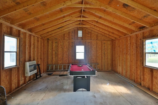 interior space featuring heating unit