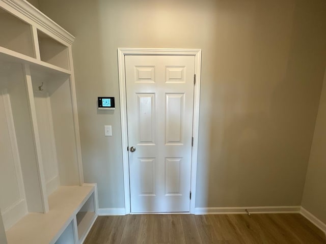 mudroom featuring hardwood / wood-style floors