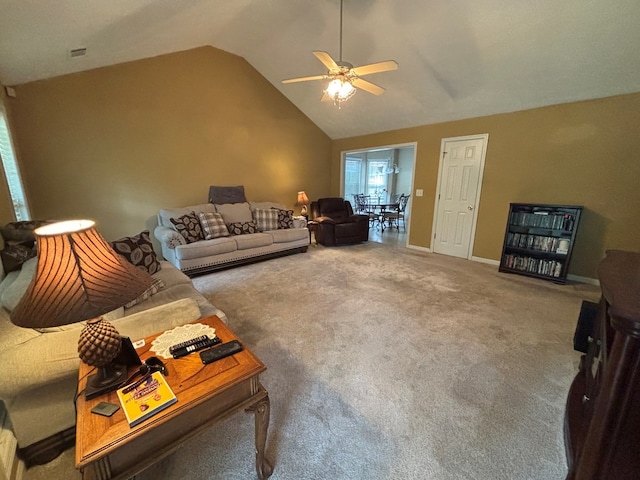 4 Kennedy St, Phenix City, AL 36869 - carpeted living room featuring a ceiling fan and lofted ceiling