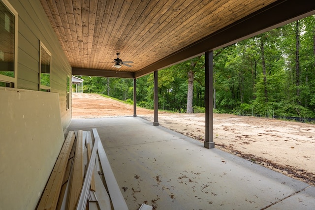 view of patio / terrace featuring a ceiling fan