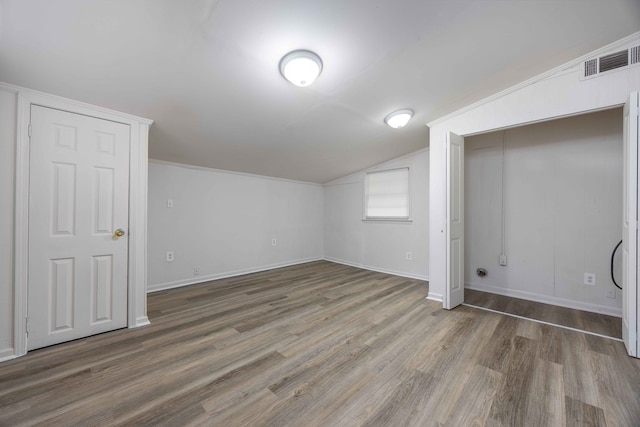 basement with dark wood-type flooring