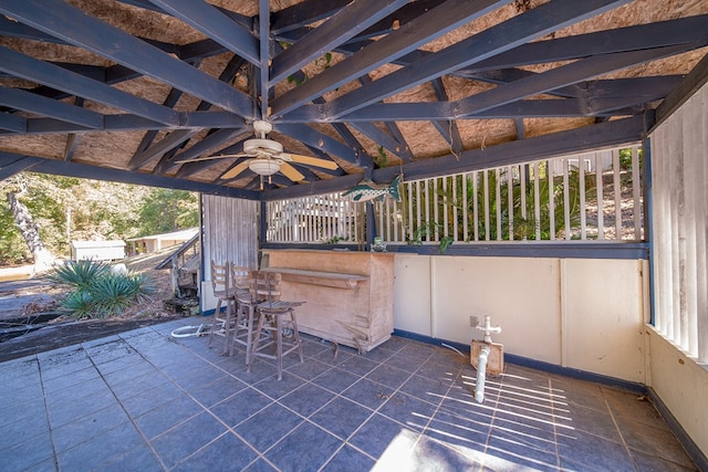 view of patio / terrace with ceiling fan