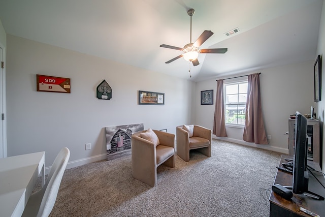 8008 Barton Dr, Midland, GA 31820 - carpeted living area with a ceiling fan and baseboards