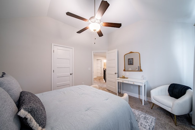8008 Barton Dr, Midland, GA 31820 - bedroom featuring lofted ceiling, light colored carpet, and ceiling fan