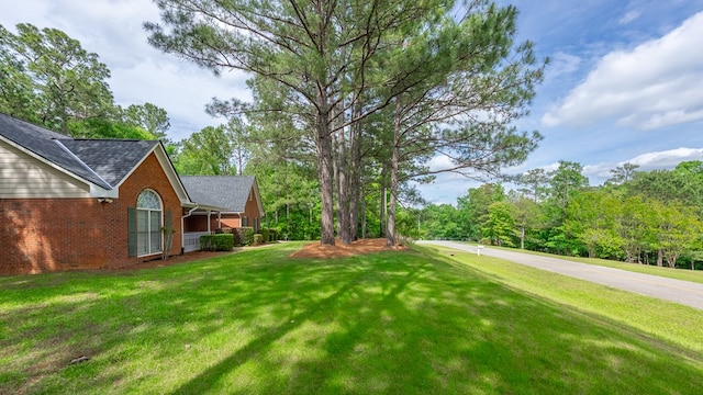 view of grassy yard