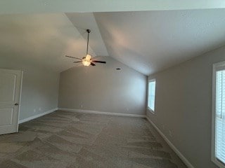 7300 Pine Chase Dr, Midland, GA 31820 - bonus room with vaulted ceiling, carpet flooring, and a ceiling fan