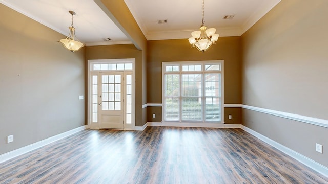 4756 Timarron Loop, Columbus, GA 31909 - doorway featuring a chandelier, crown molding, and wood finished floors