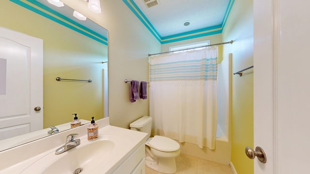 4756 Timarron Loop, Columbus, GA 31909 - bathroom with vanity, tile patterned flooring, and shower / tub combo