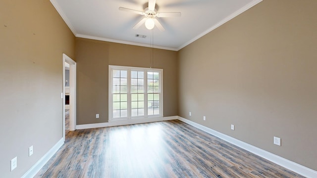 4756 Timarron Loop, Columbus, GA 31909 - spare room with ceiling fan, wood finished floors, and ornamental molding