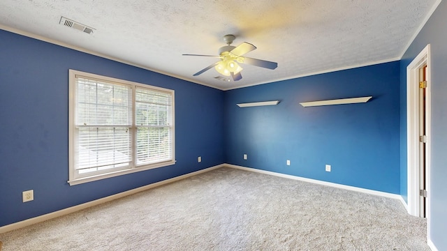 4756 Timarron Loop, Columbus, GA 31909 - spare room with a textured ceiling, a ceiling fan, and carpet flooring