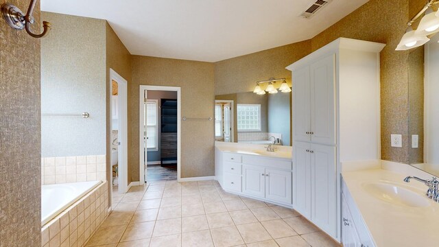 4756 Timarron Loop, Columbus, GA 31909 - bathroom featuring tile patterned flooring, a bath, and two vanities
