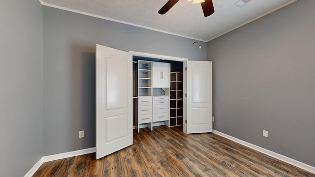 4756 Timarron Loop, Columbus, GA 31909 - unfurnished bedroom with crown molding, wood finished floors, and ceiling fan