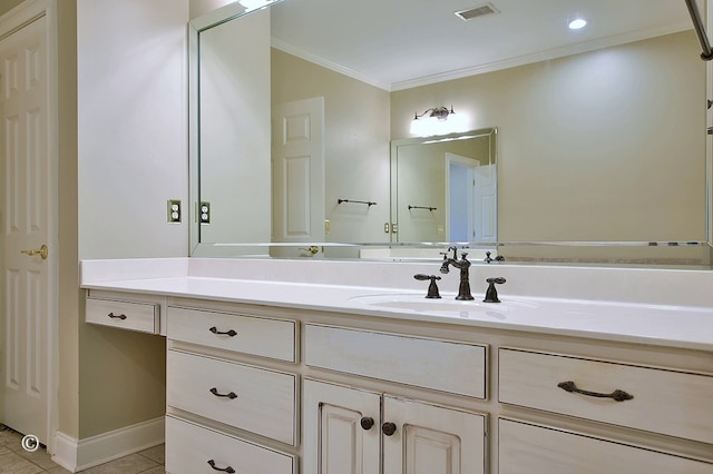 4701 Turnberry Ln Unit 6, Columbus, GA 31909 - bathroom with crown molding, tile patterned flooring, and vanity