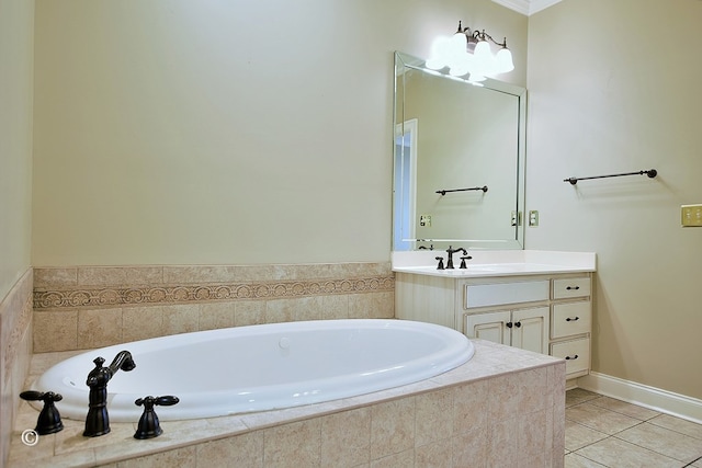 4701 Turnberry Ln Unit 6, Columbus, GA 31909 - bathroom with tile patterned flooring, vanity, and a relaxing tiled tub