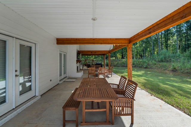 view of patio / terrace with outdoor lounge area and french doors