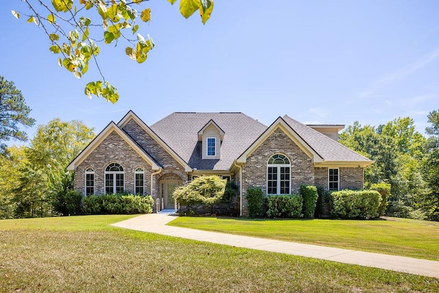 view of front facade featuring a front lawn